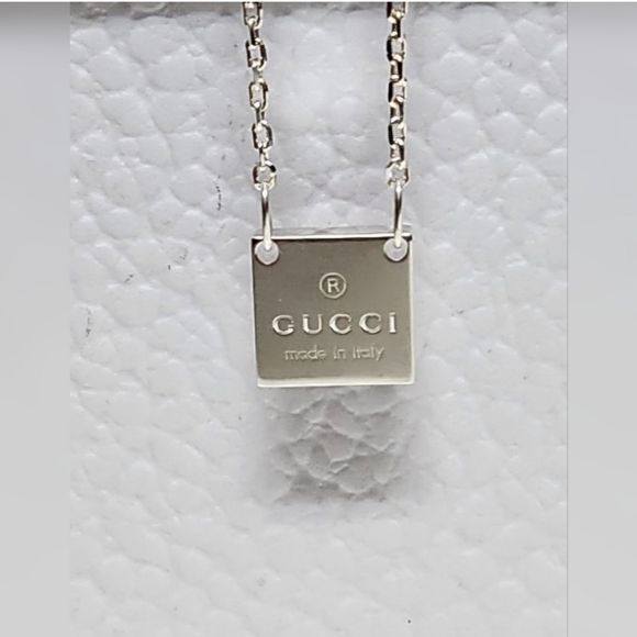 NEW Gucci Logo Square Pendant Necklace With Box And Dust Bag.Full Inclusion - Picture 8 of 17